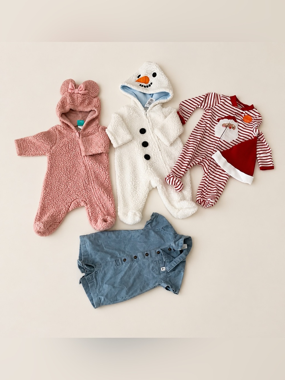 Bundle of 4 Cute Onesies for 0-3M